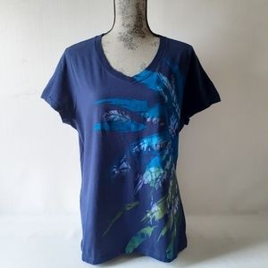 Just My Style women's navy blue short-sleeve graphic design t-shirt size 16w